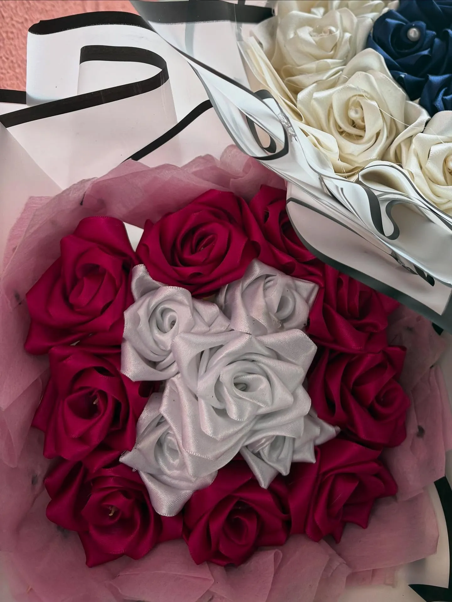 White and Red Roses