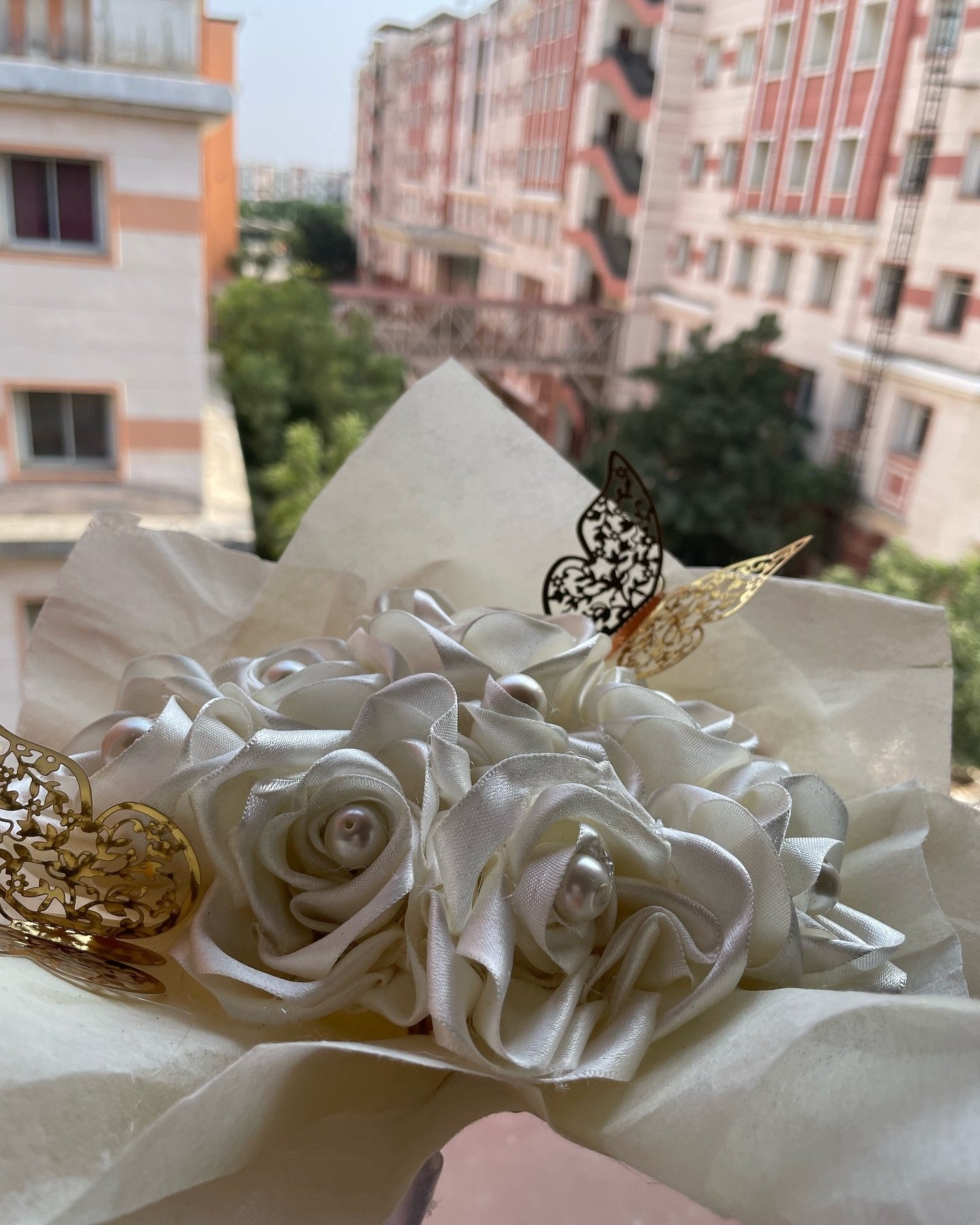 Handmade ribbon flowers for home decor Jaipur